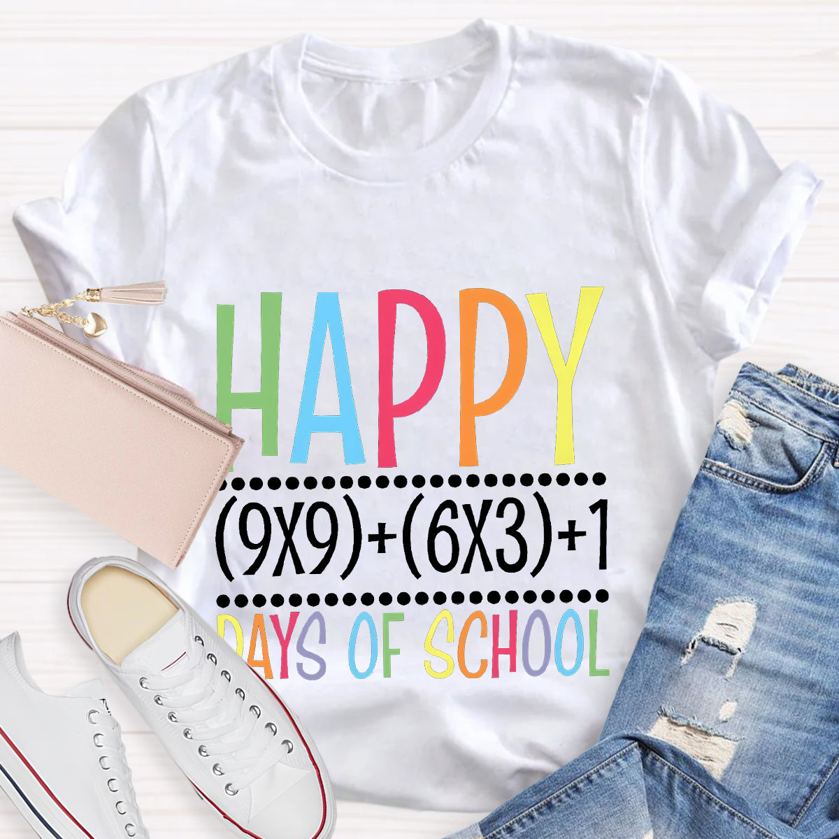 Happy 100 Days Of School Math Teacher T-Shirt