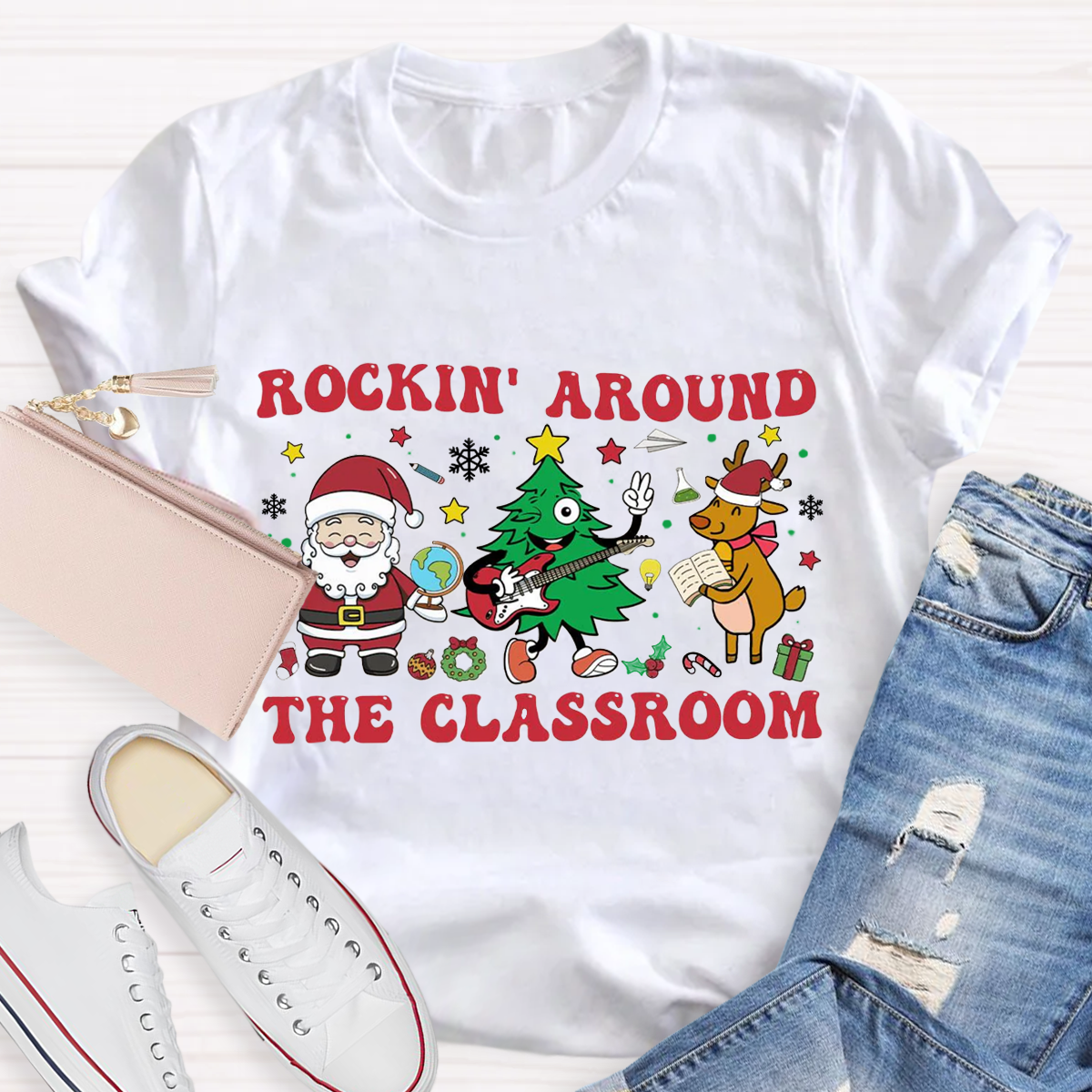 Rockin Around The Classroom Teacher T-Shirt