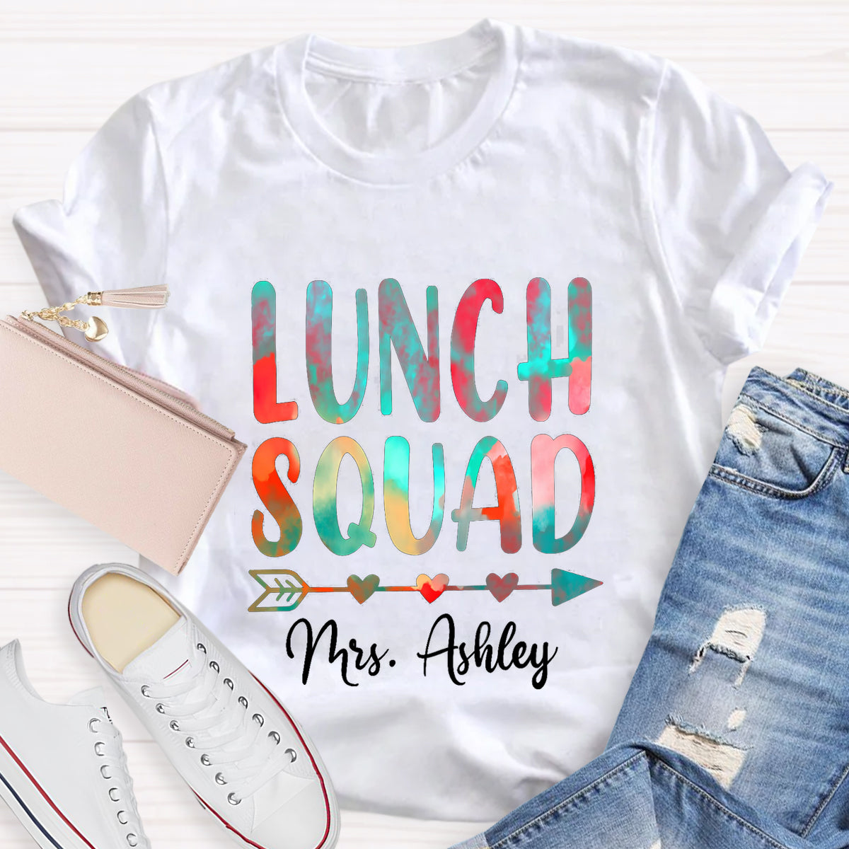 Personalized Name Lunch Squad Teacher T-Shirt