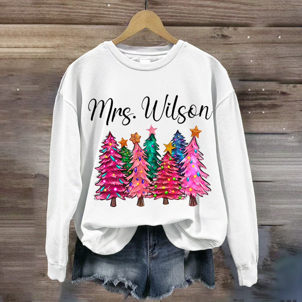 Custom Your Name Teacher Christmas Sweatshirt