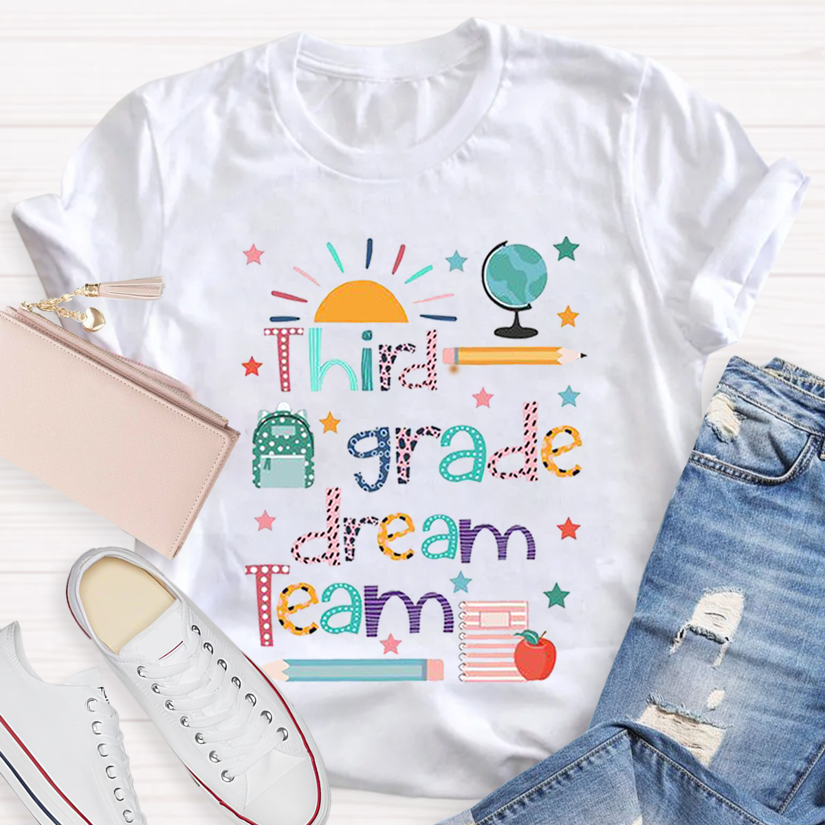 Personalized Grade Dream Team Teacher T-Shirt