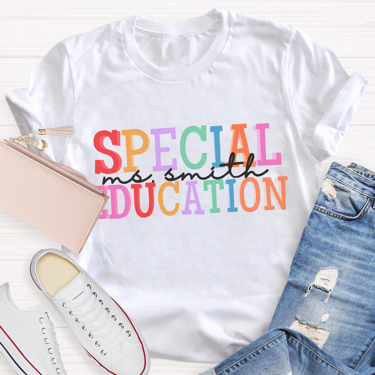 Personalized Special Education Teacher Name T-Shirt