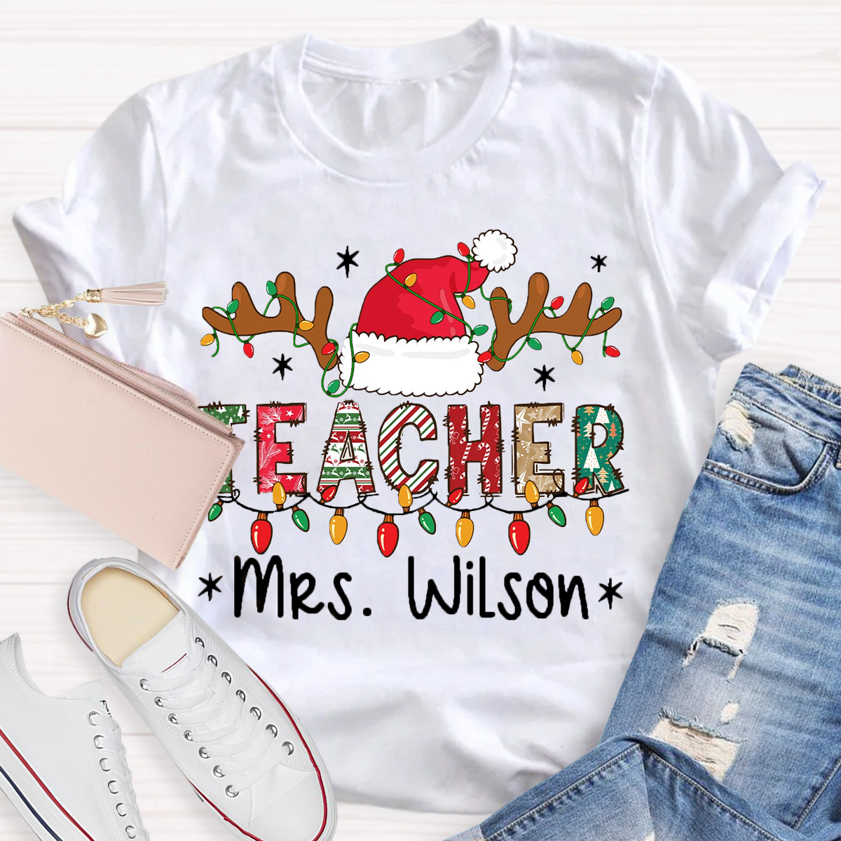 Personalized Name Teacher Light T-Shirt