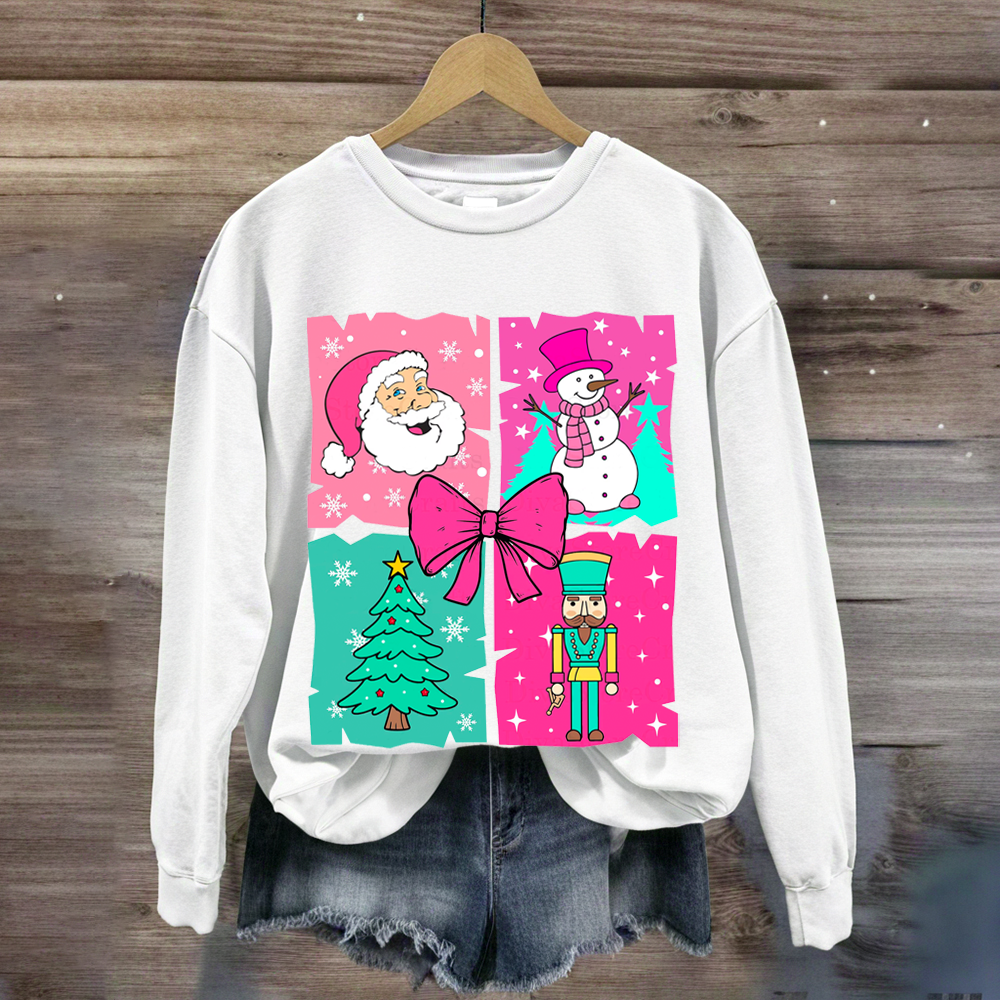 Holiday Season Pink Christmas Sweatshirt