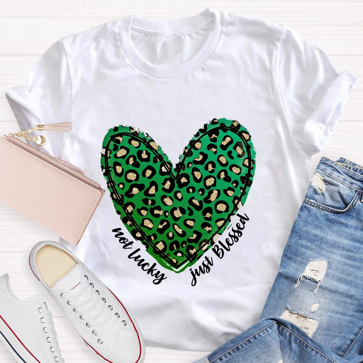 Not Lucky Just Blessed St Patrick Heart T-Shirt