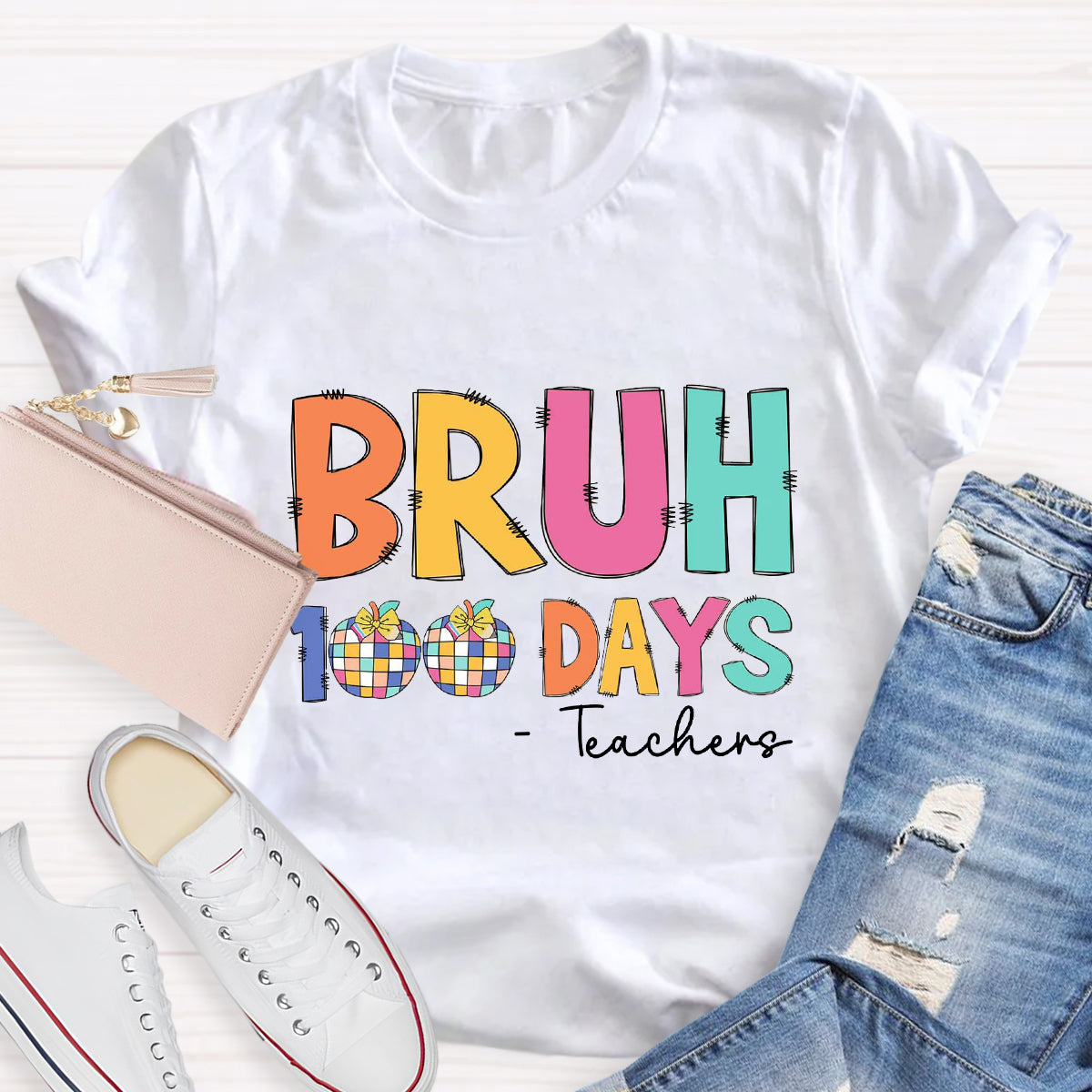 Personalized Text Bruh 100 Days T-shirt