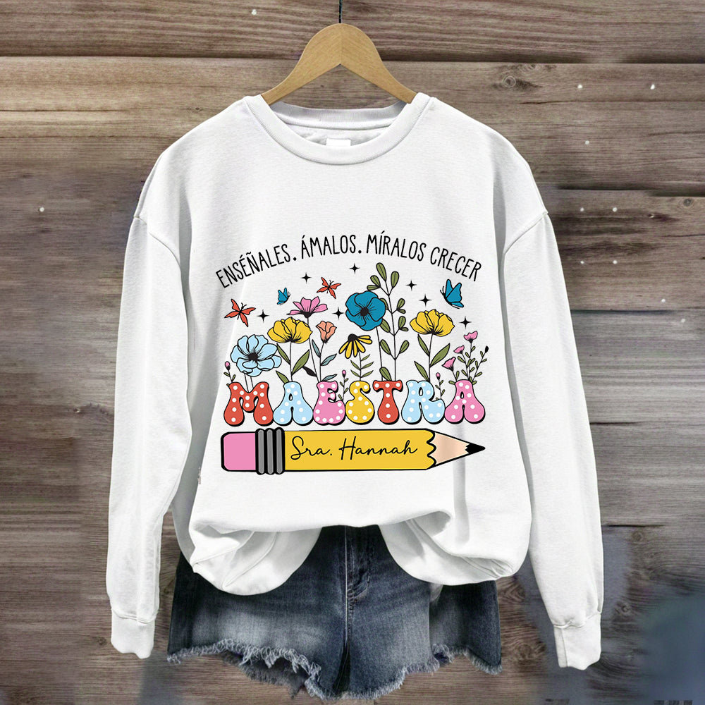 Personalized Maestra Penile Floral Sweatshirt