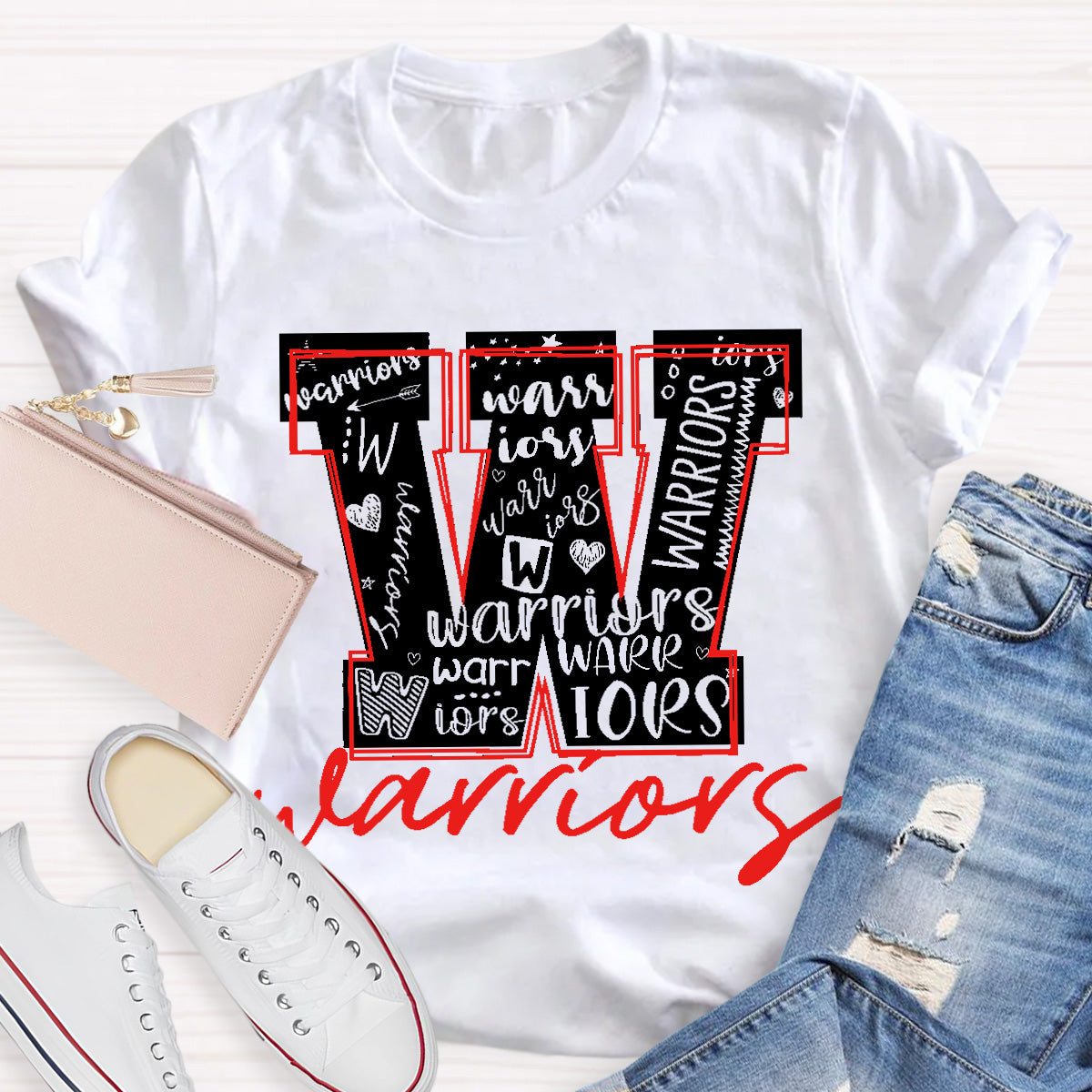 Personalized School Mascot Warriors Teacher T-Shirt