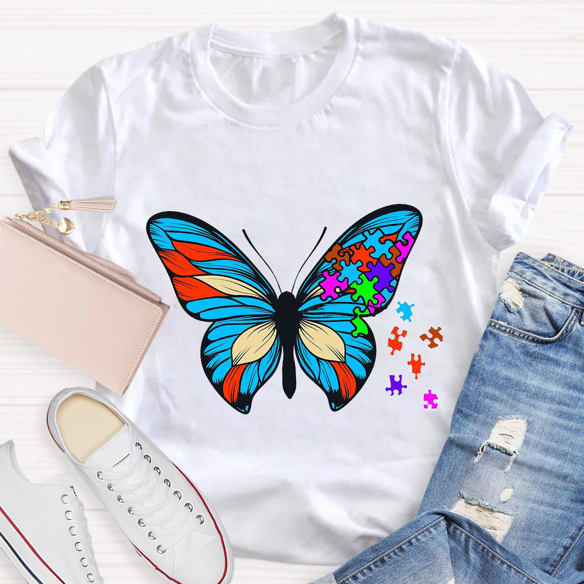 Butterfly Autism Awareness Day Promoting Love And Acceptance T-Shirt