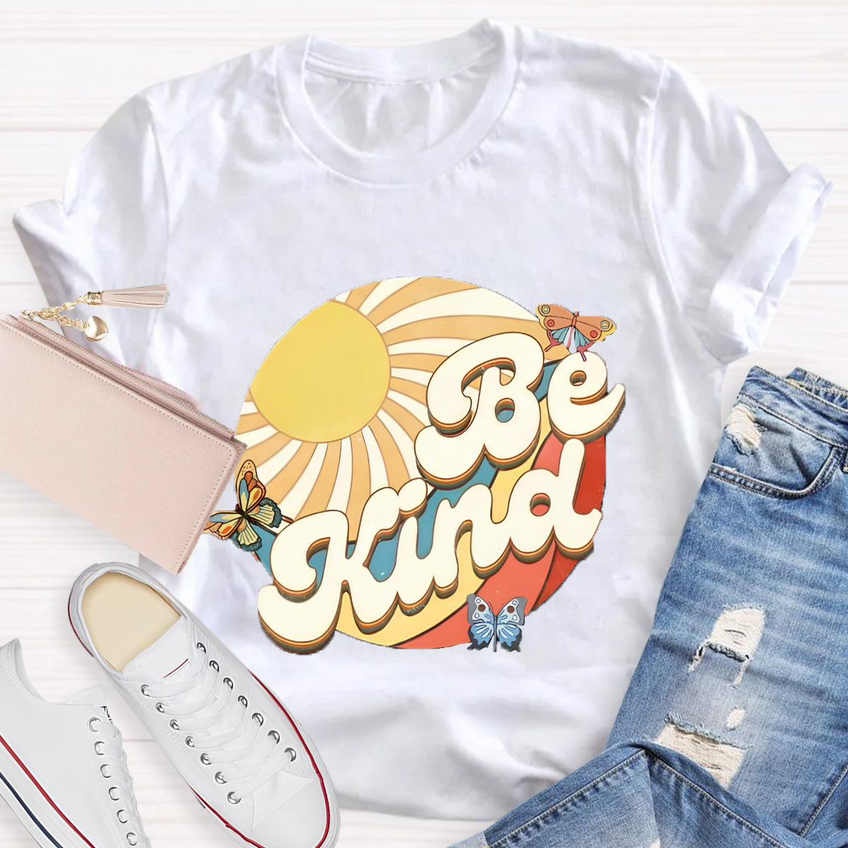 Be Kind Sunshine Butterfly Teacher T-Shirt