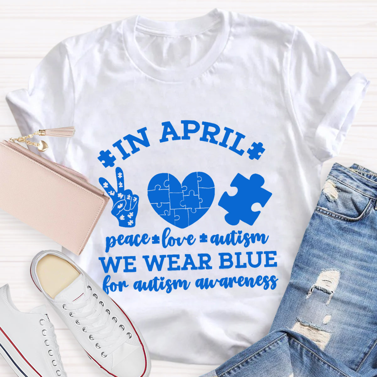 We Wear Blue For Autism Awareness T-Shirt