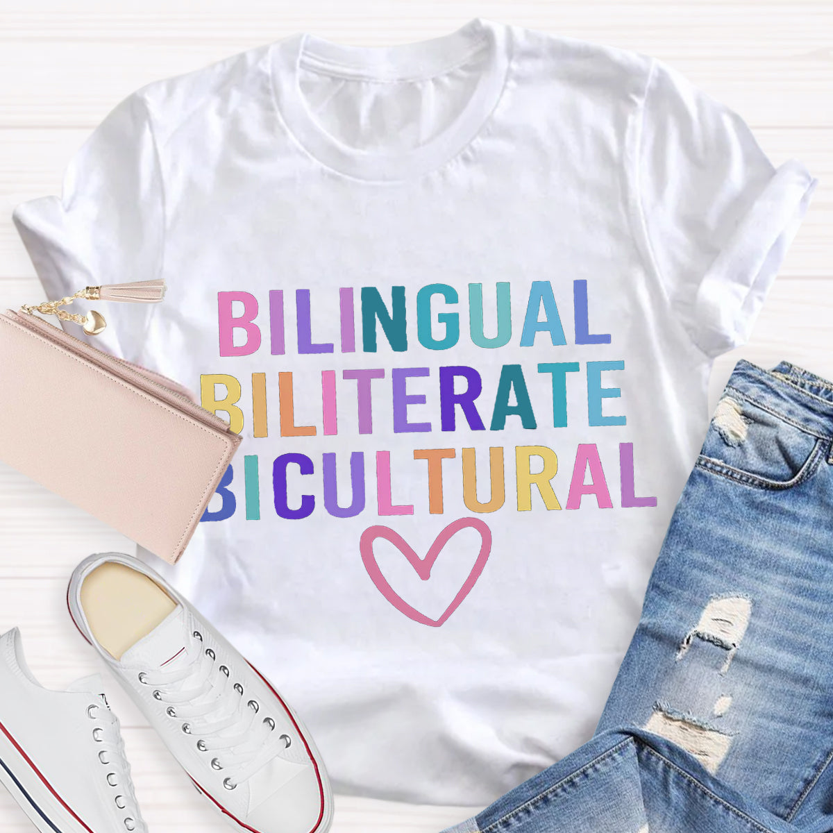 Bilingual Biliterate Bicultural Teacher T-Shirt