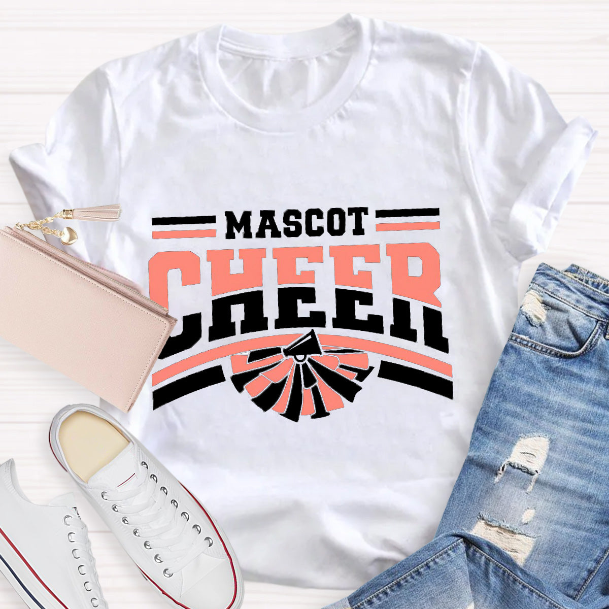 Personalized Mascot Cheer Teacher T-Shirt