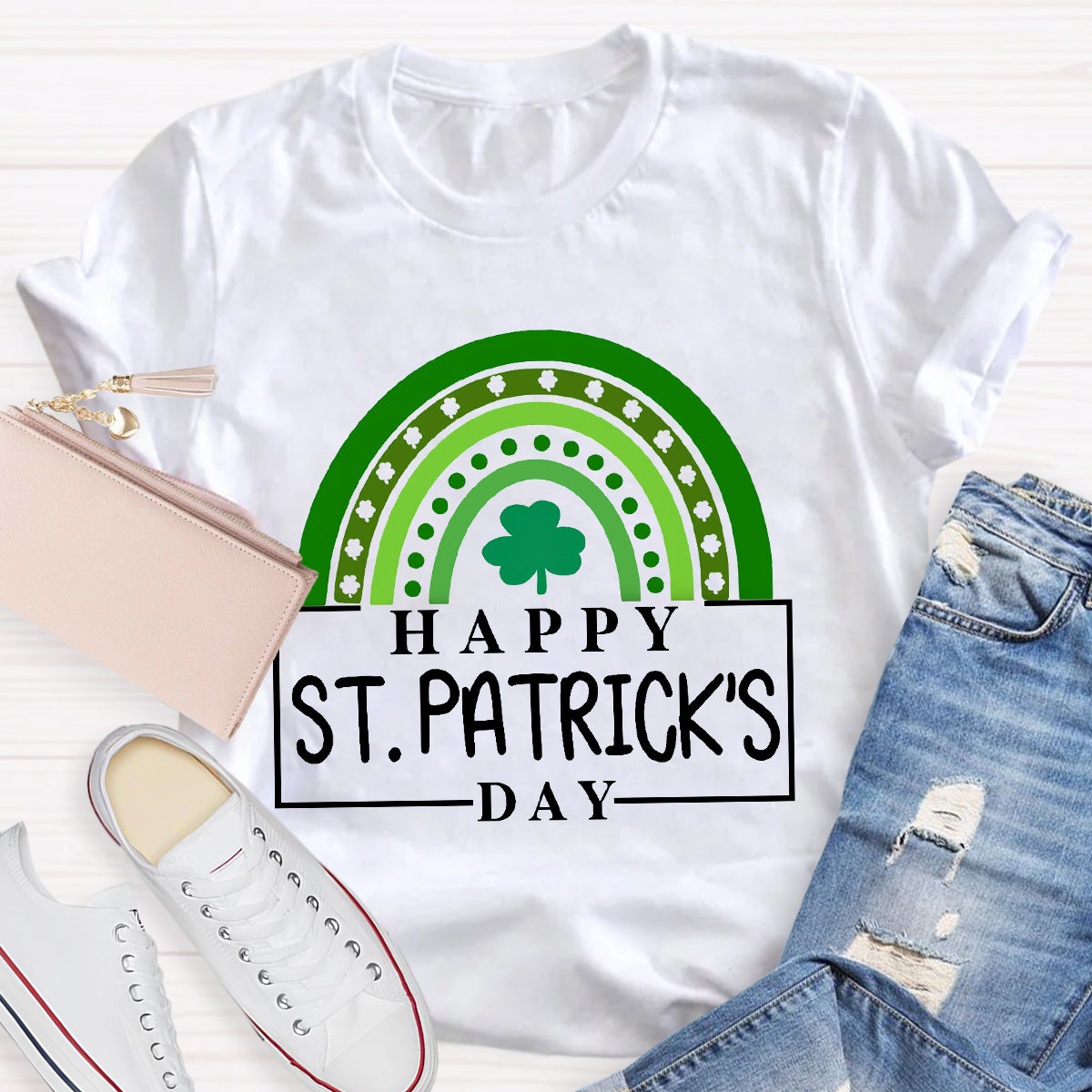 Happy St. Patrick's Day Green Rainbow T-Shirt