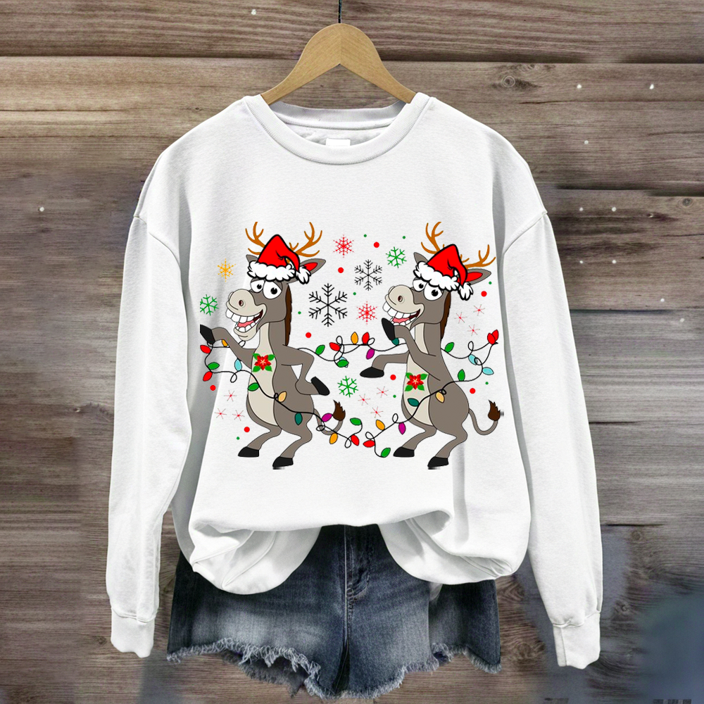 Funny Christmas Donkey Teacher Sweatshirt