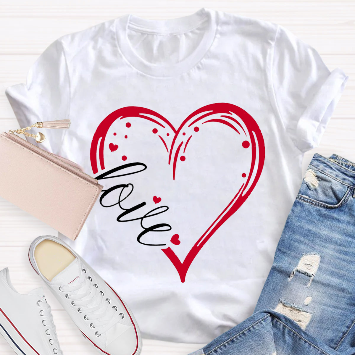 Valentines Day Heart Teacher T-Shirt