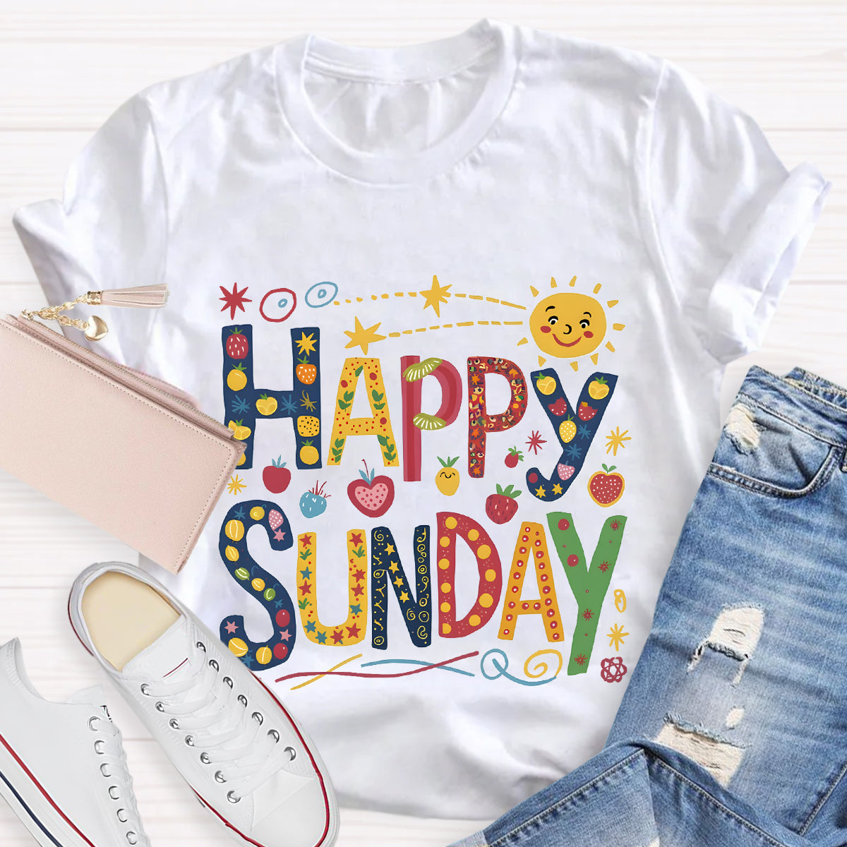 Happy Sunday Floral T-Shirt