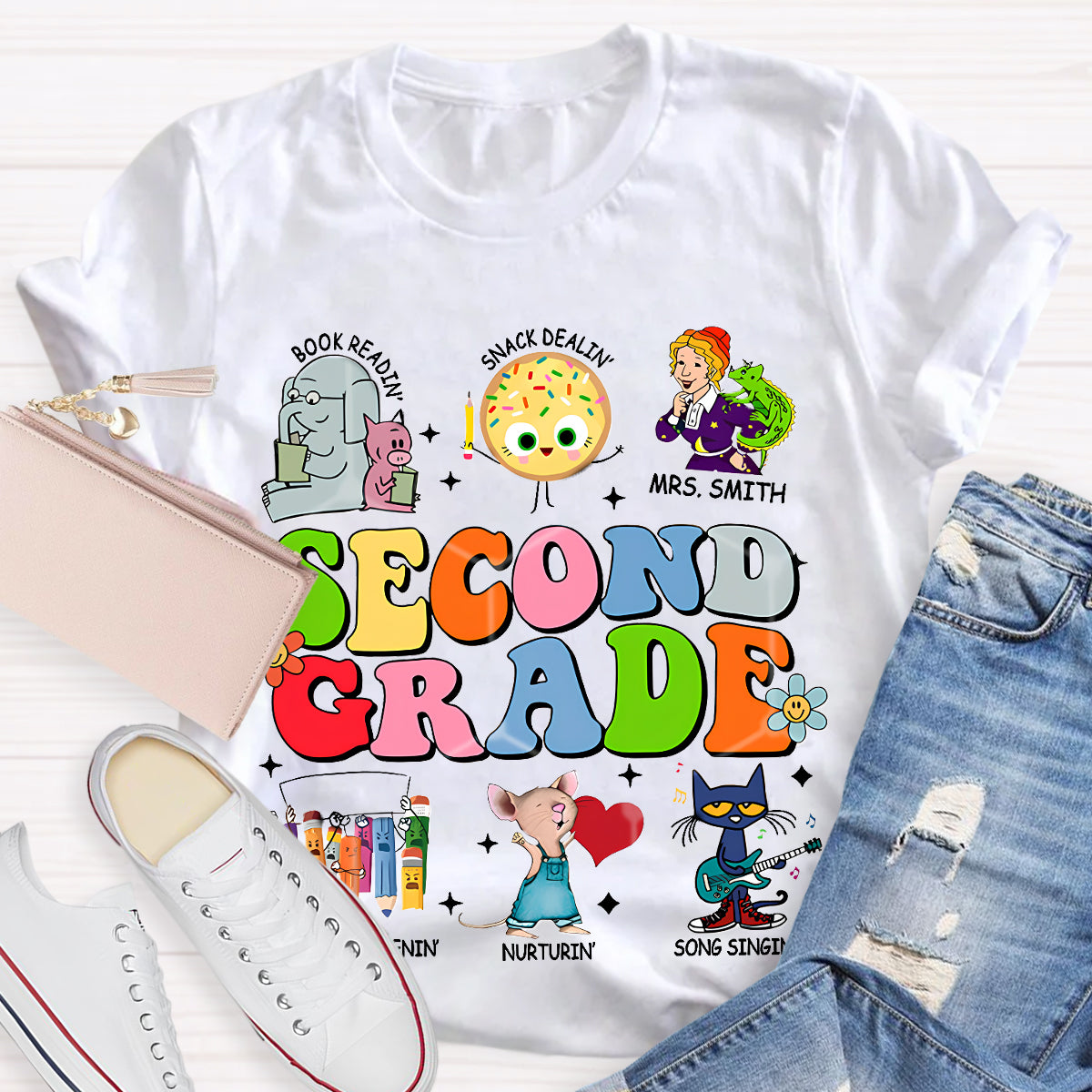 Personalized Grade And Name Childrens BooksT-Shirt