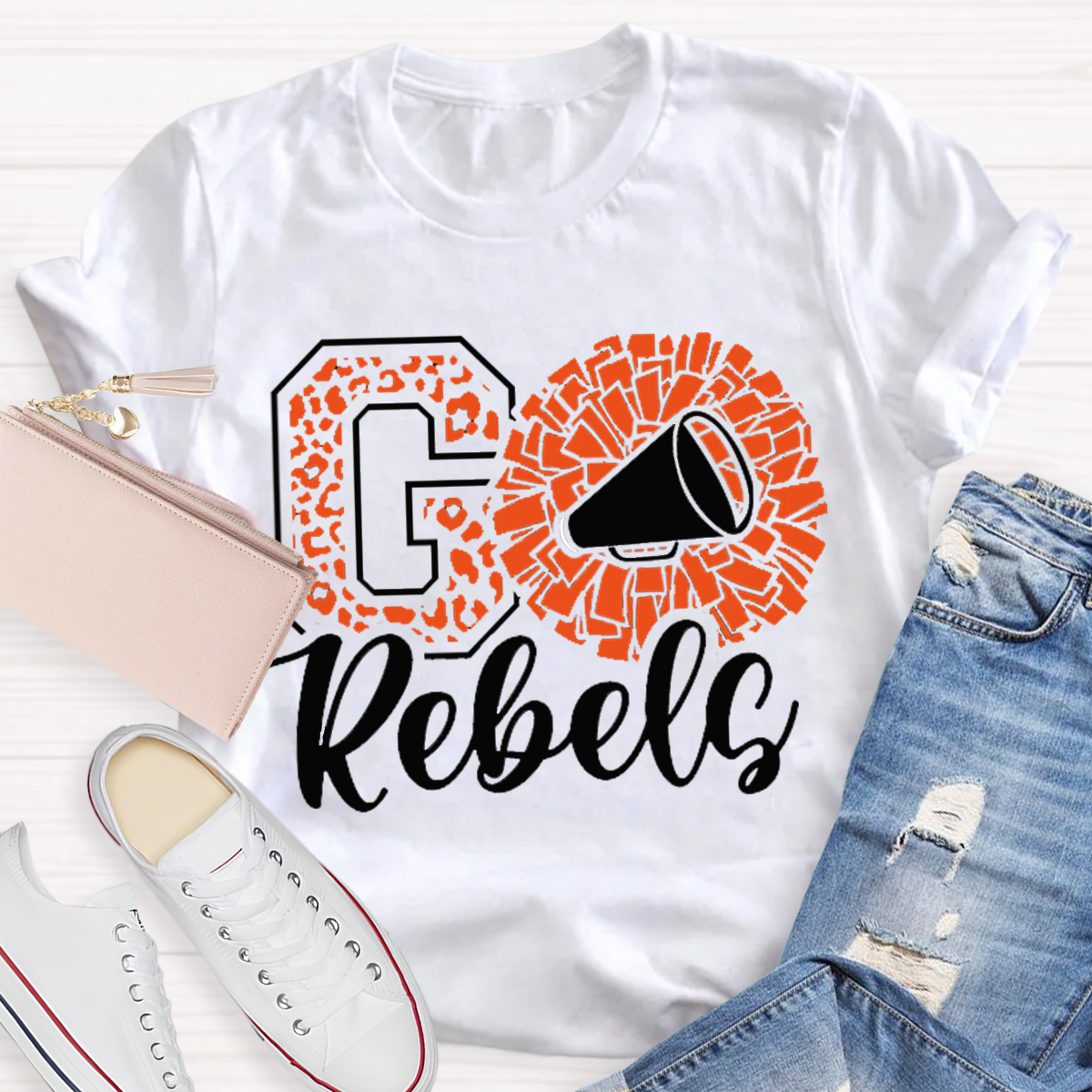 Leopards Rebels Cheer Little Mascot School TeamTeacher T-Shirt