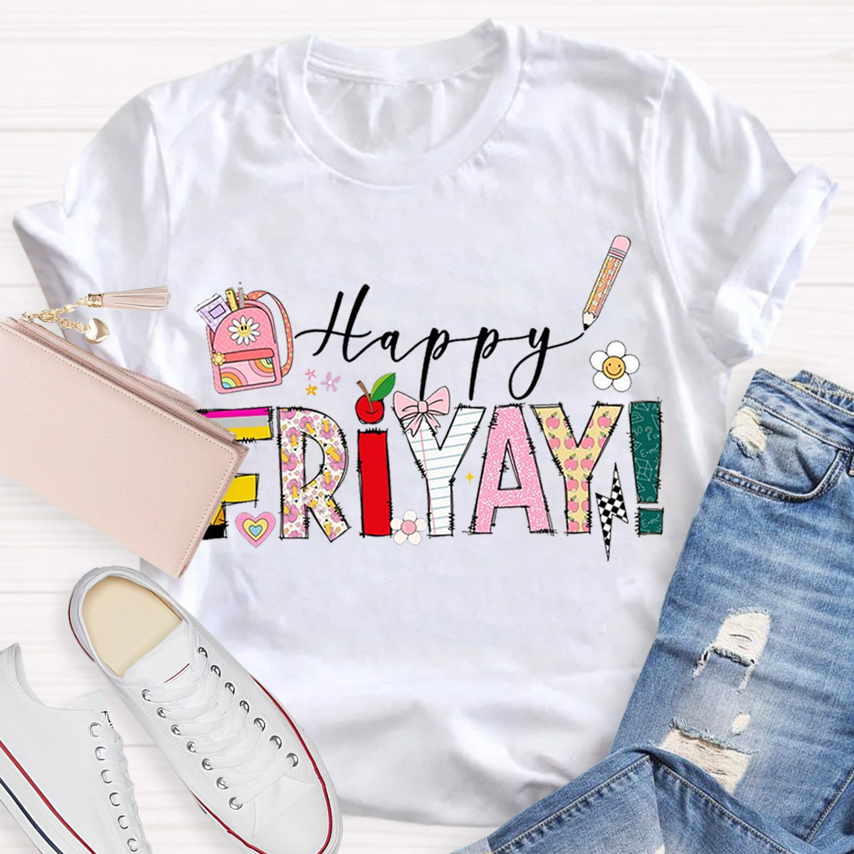 Cute Happy Friyay Teacher T-Shirt