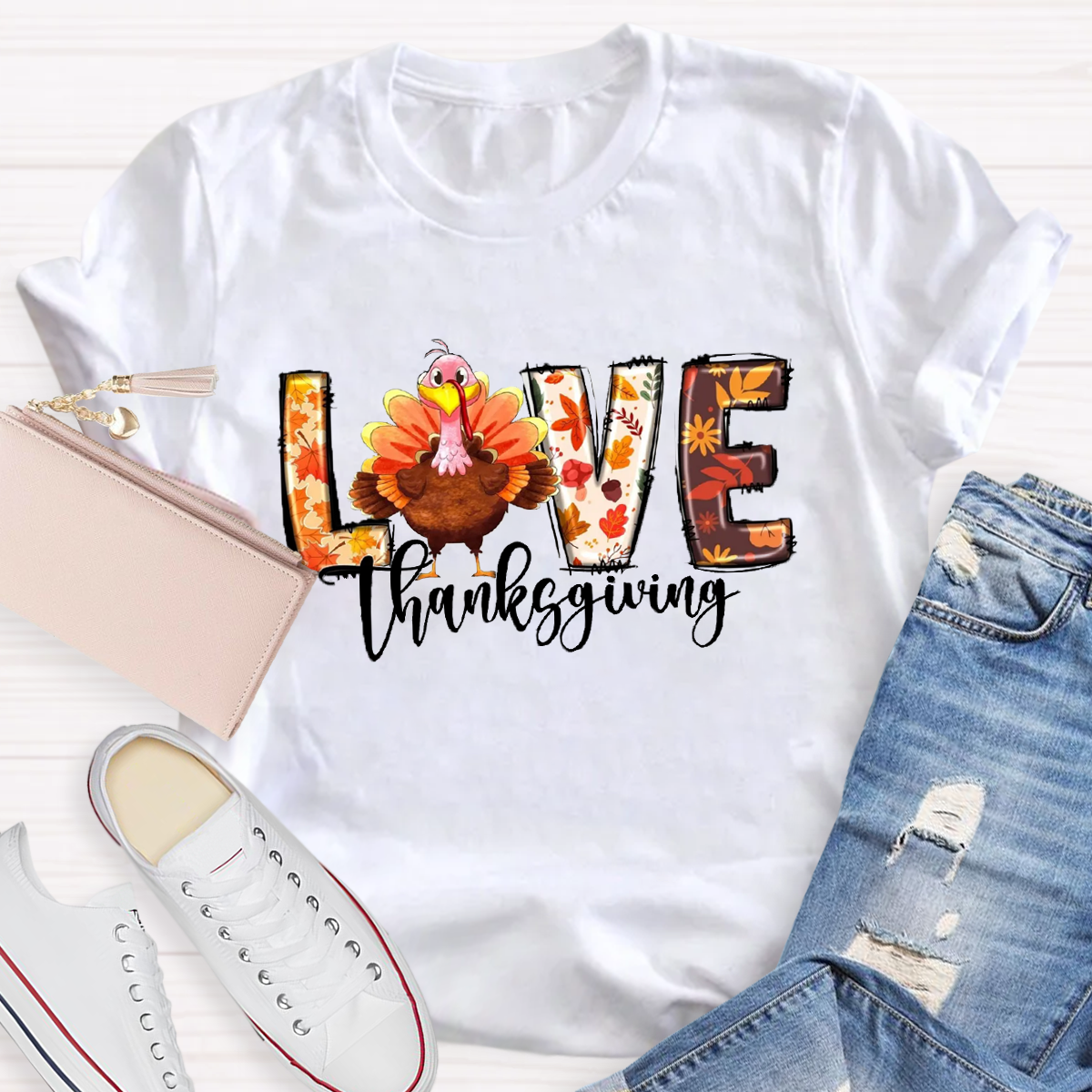 Fall Thanksgiving Turkey T-Shirt