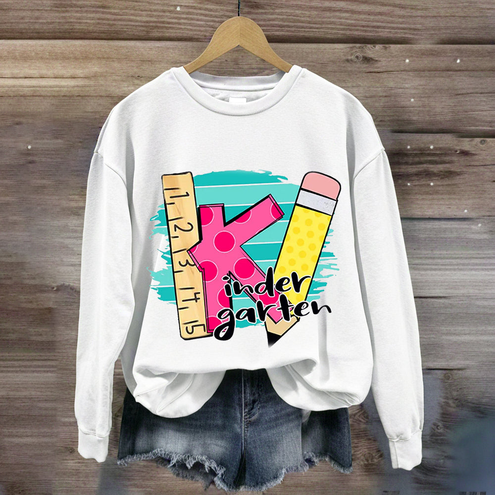 Personalized Grade Ruler Pencil Teacher Sweatshirt