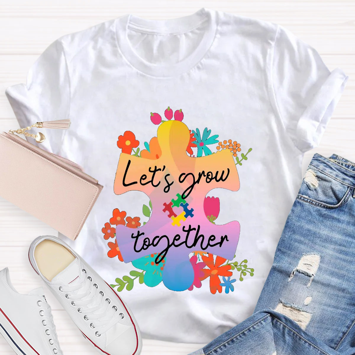 Let's Grow Together Teacher T-Shirt