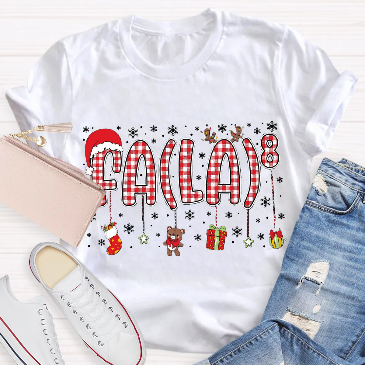 Fala Fun Numbers Christmas Teacher T-Shirt