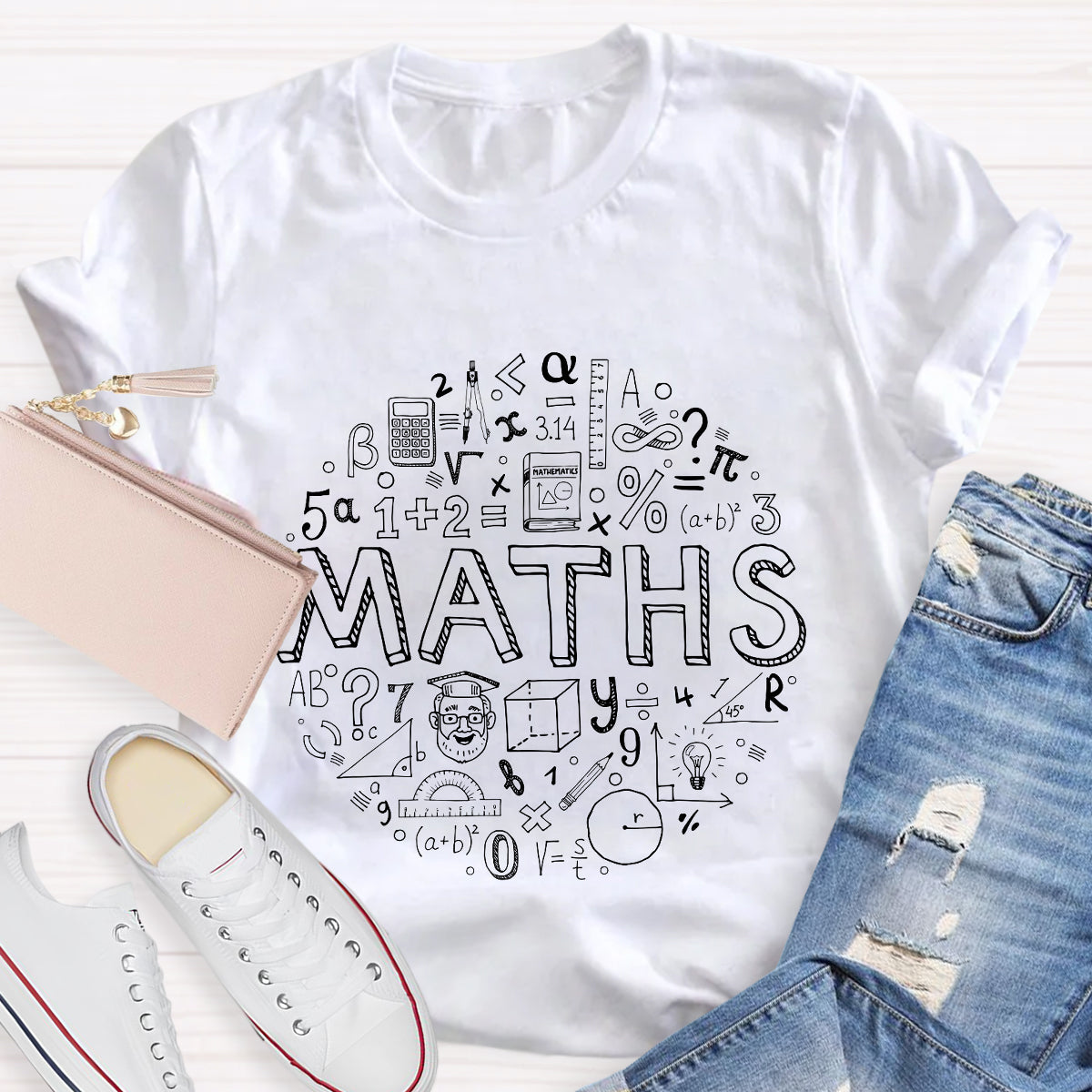 Math Doodle Math Teacher T-Shirt