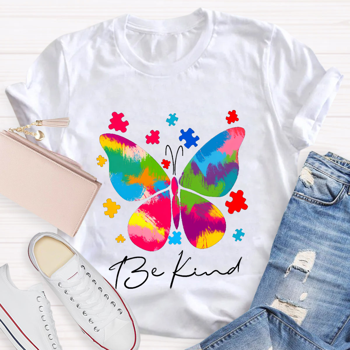 Be Kind Butterfly Teacher T-Shirt