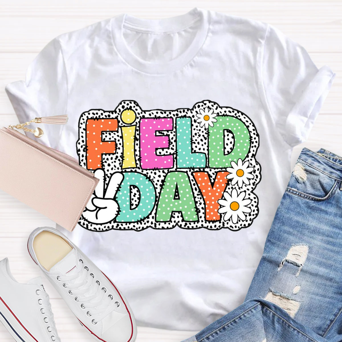 Field Day Dots Teacher T-Shirt