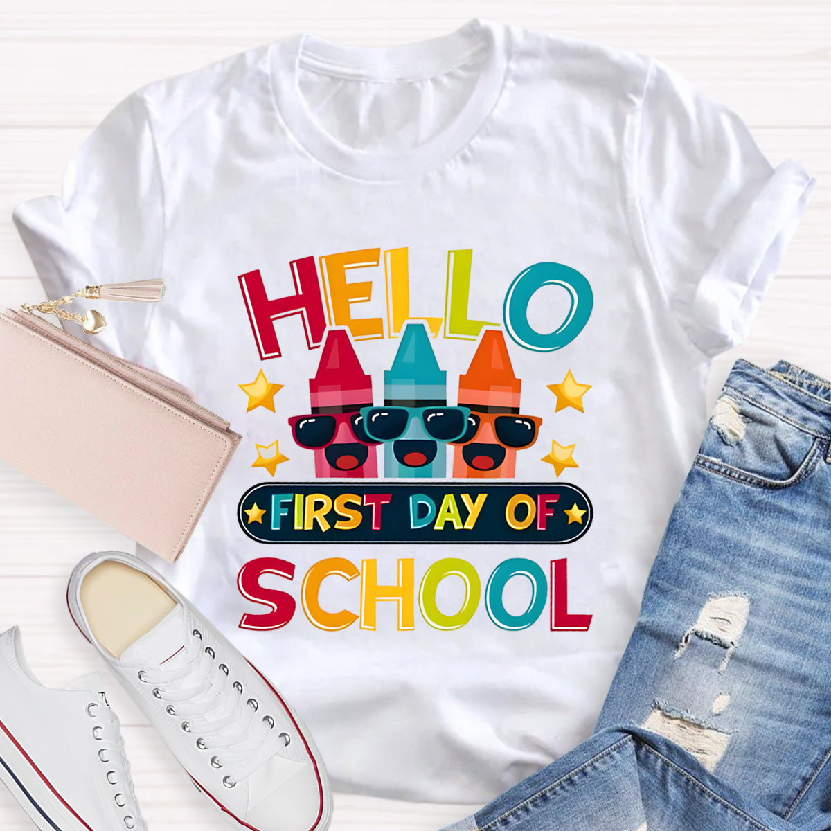 Hello First Day Of School Teacher T-Shirt
