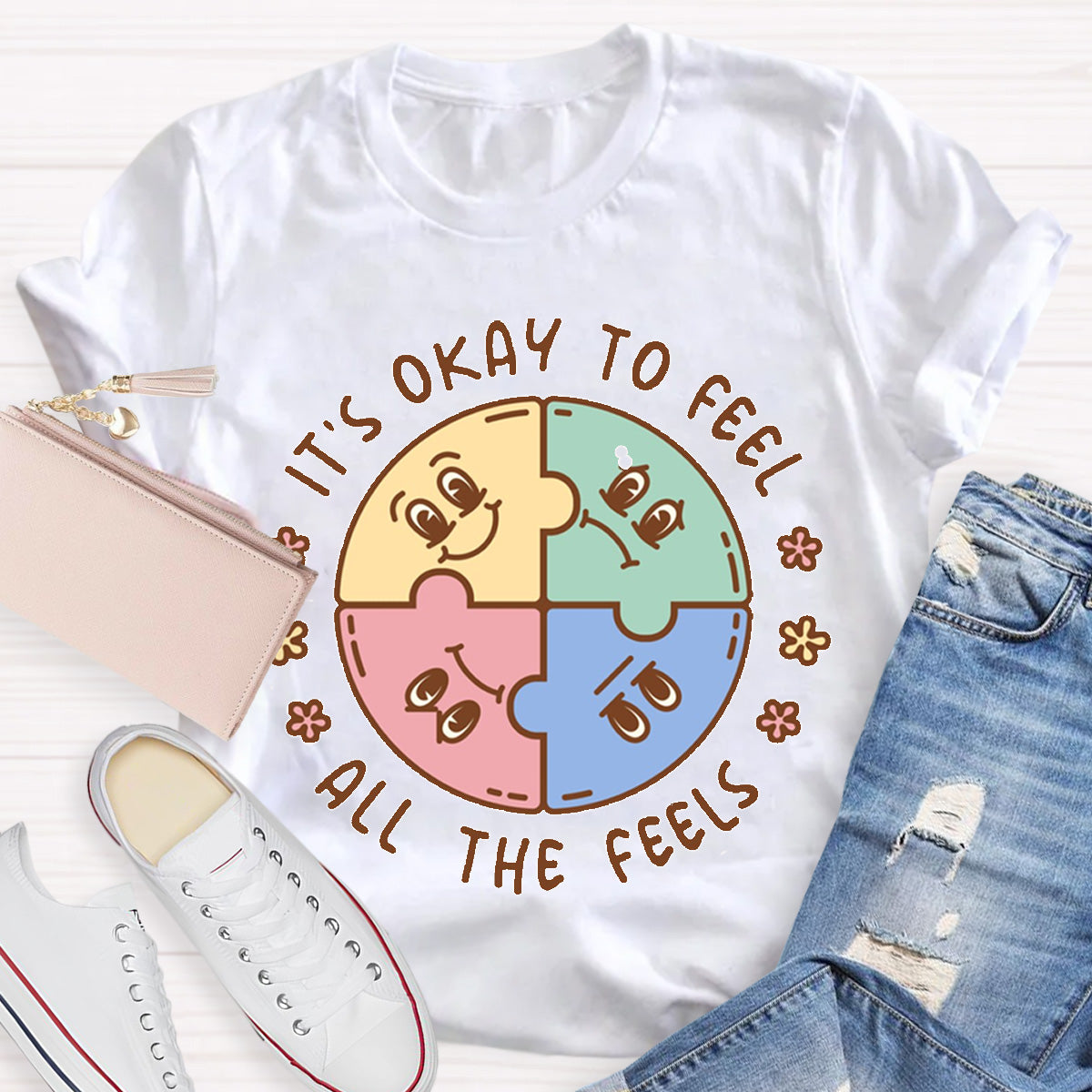 It's Okay To Feel All The Feels ABA Therapist Teacher T-Shirt