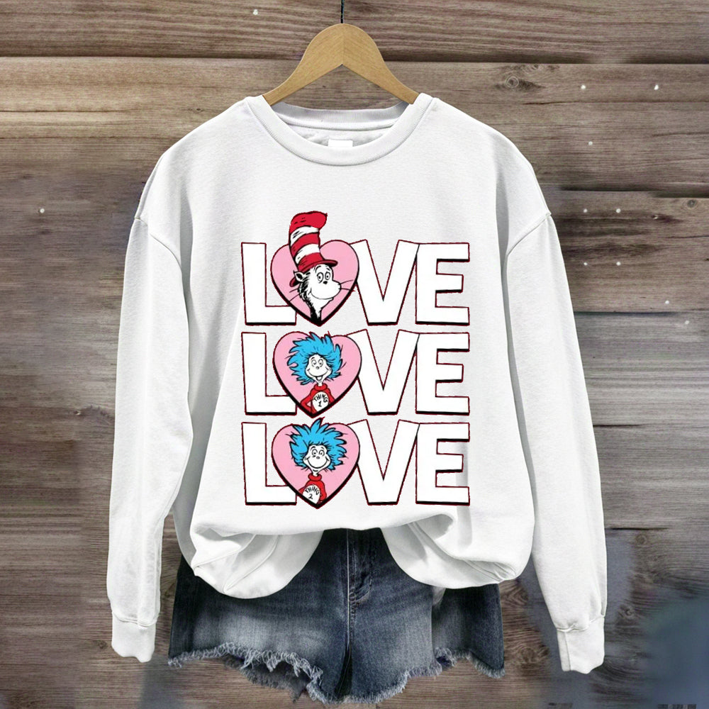 Valentine's Day With Pink Heart Sweatshirt