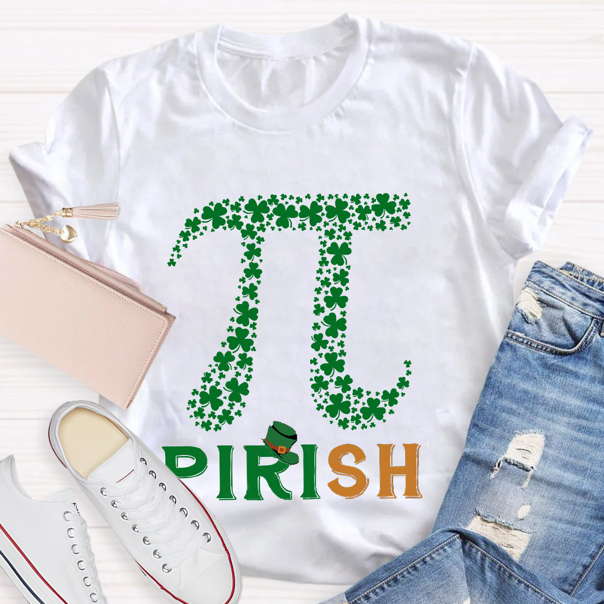 Pirish Pi Irish Shamrock Math St Patrick's Day T-Shirt