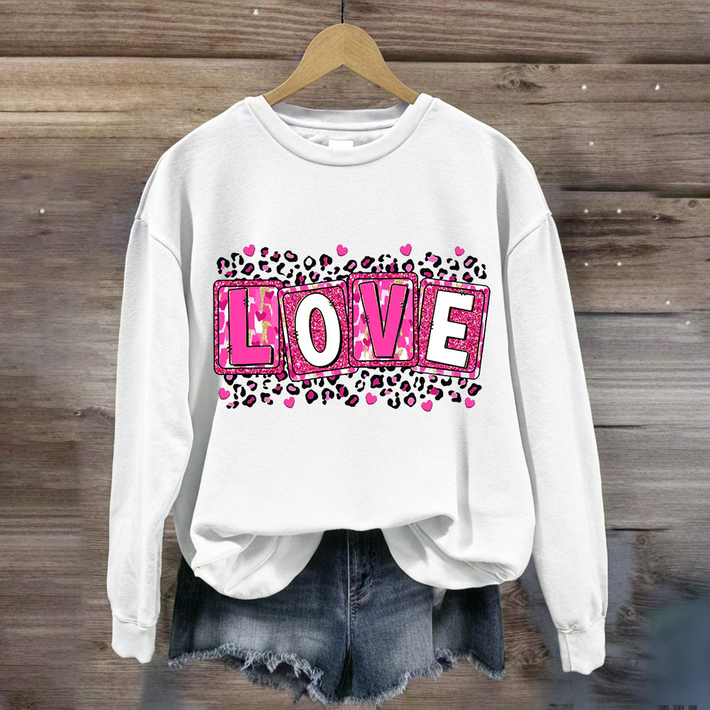 Pink Leopard Love Sweatshirt