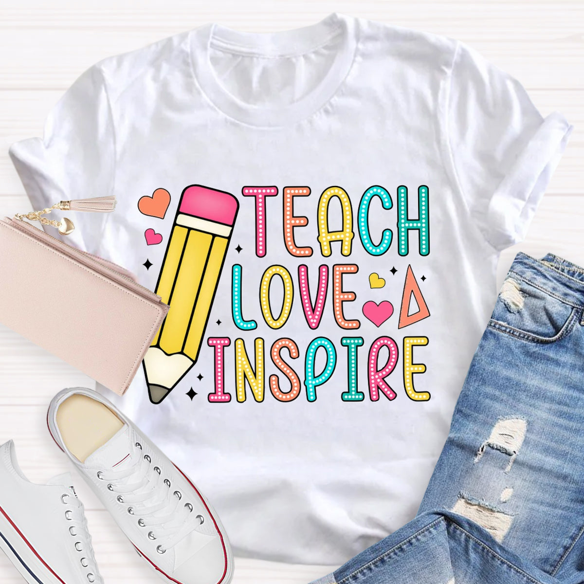 Teach Love Inspire Pencile T-Shirt