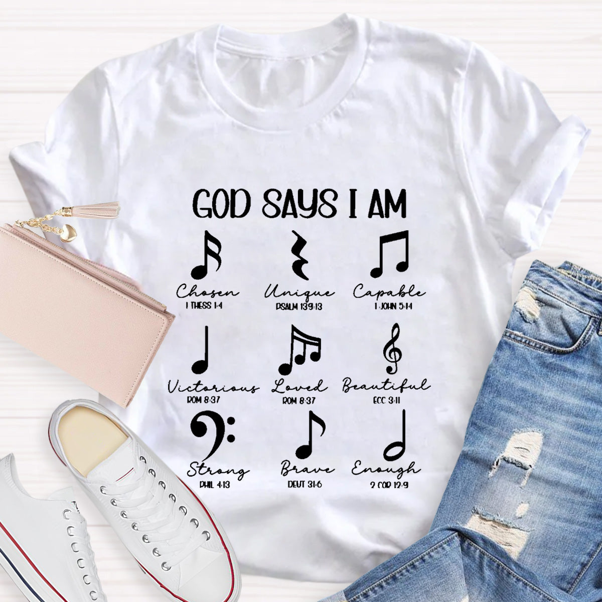 God Says I Am Unique Capable Teacher T-Shirt