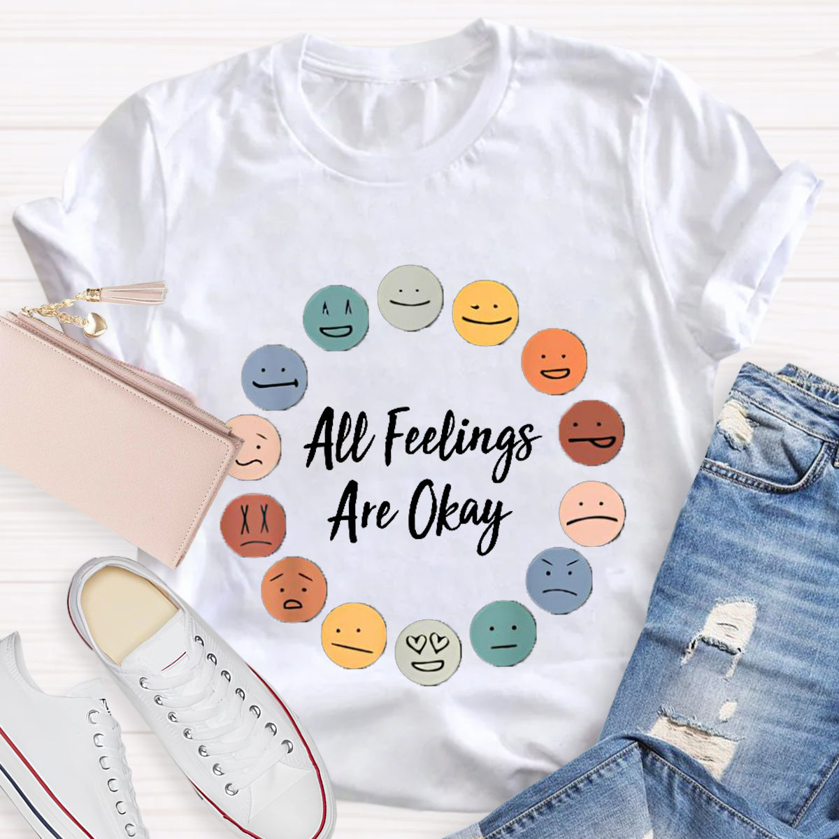 All Feelings Are Okay Smiley Face T-Shirt