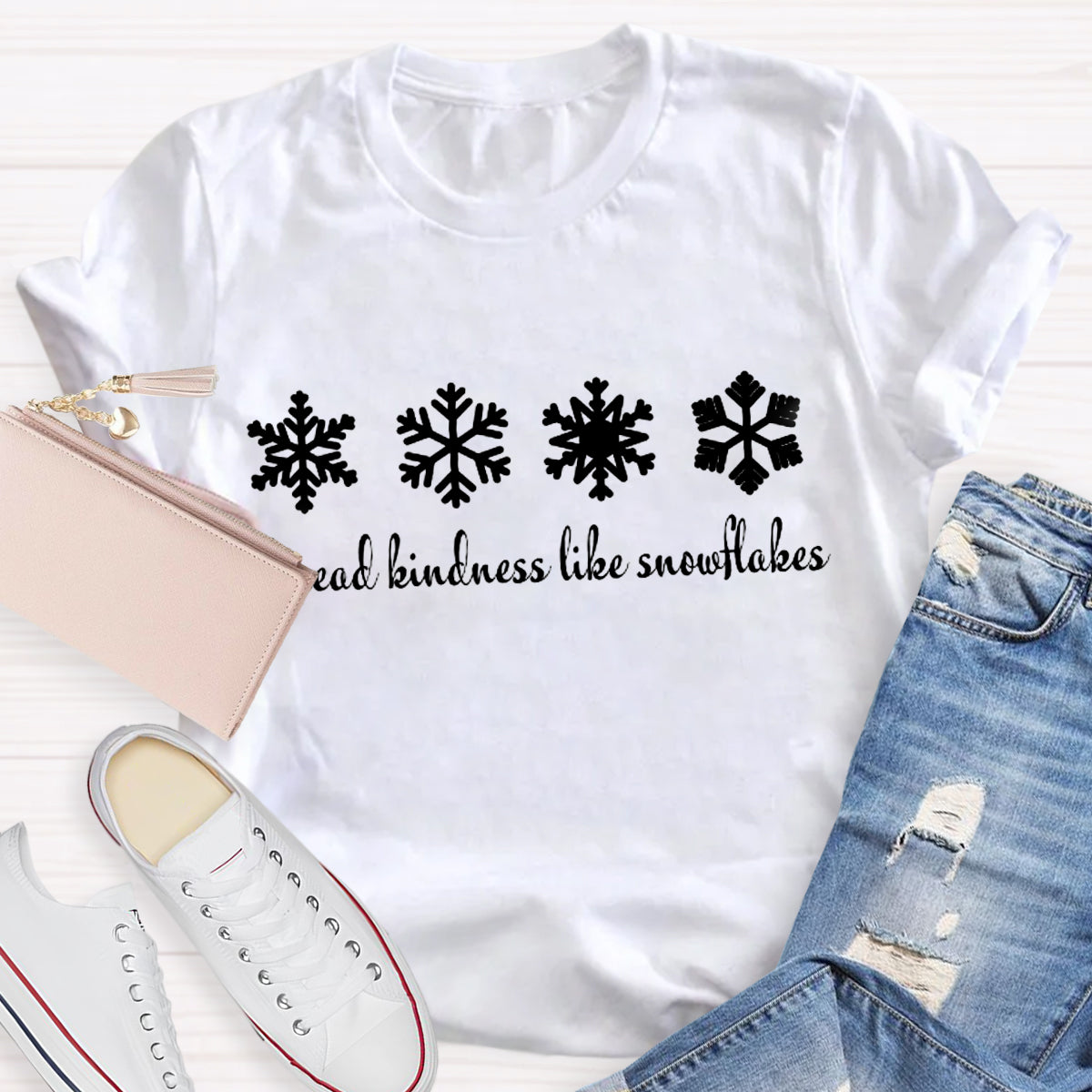 Spread Kindness Like Snowflakes Christmas Teacher T-Shirt