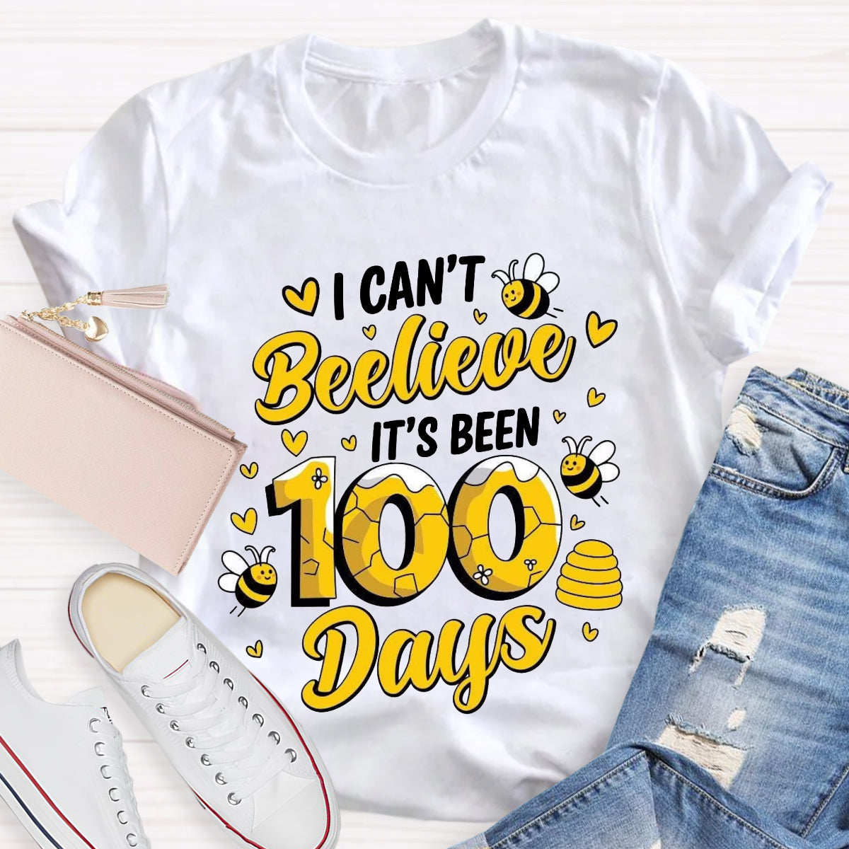 I Can't Believe It's Been 100 Days Cute Bees T-Shirt