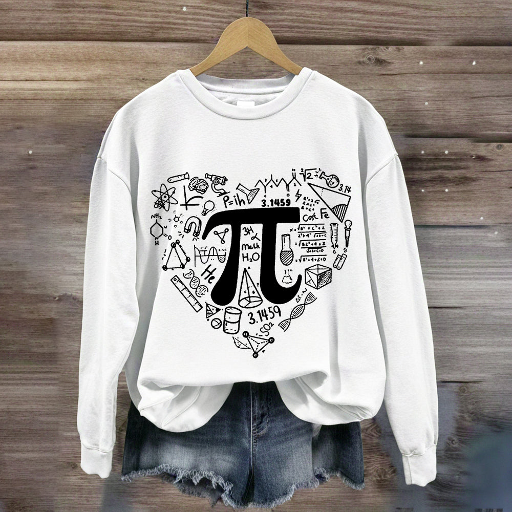 Pi Day Math Heart Teacher Sweatshirt