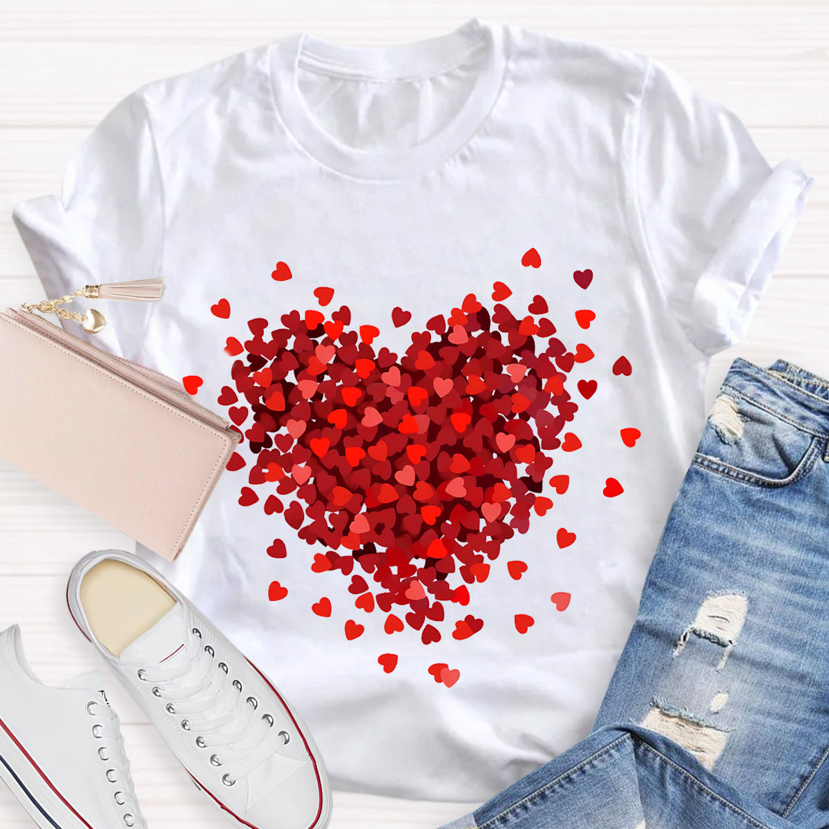 Let Love Fill Your Heart Teacher T-Shirt