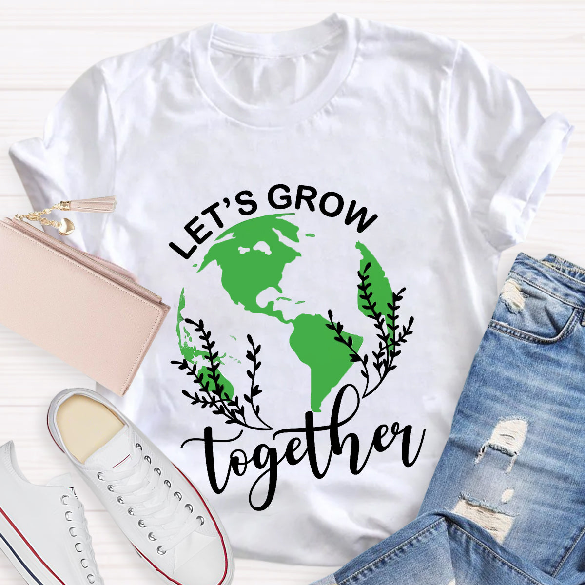 Let's Grow Together Green Earth T-Shirt