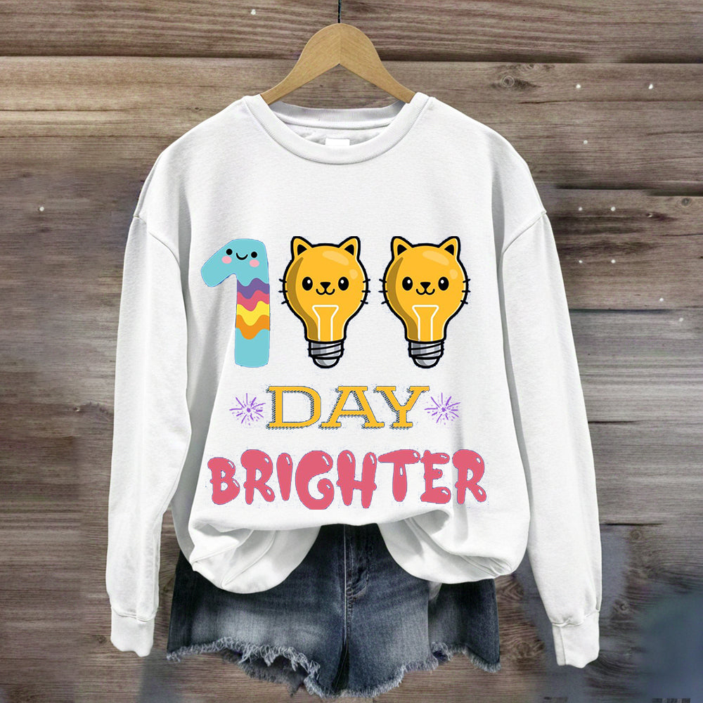 100 Days Brighter Cute Cat Sweatshirt