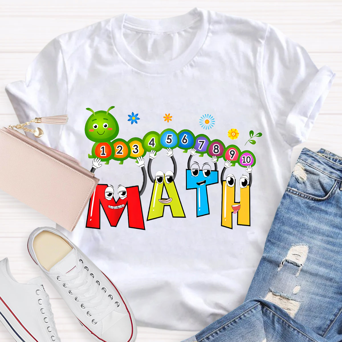 Caterpillar Math Day Number Math Teacher T-Shirt