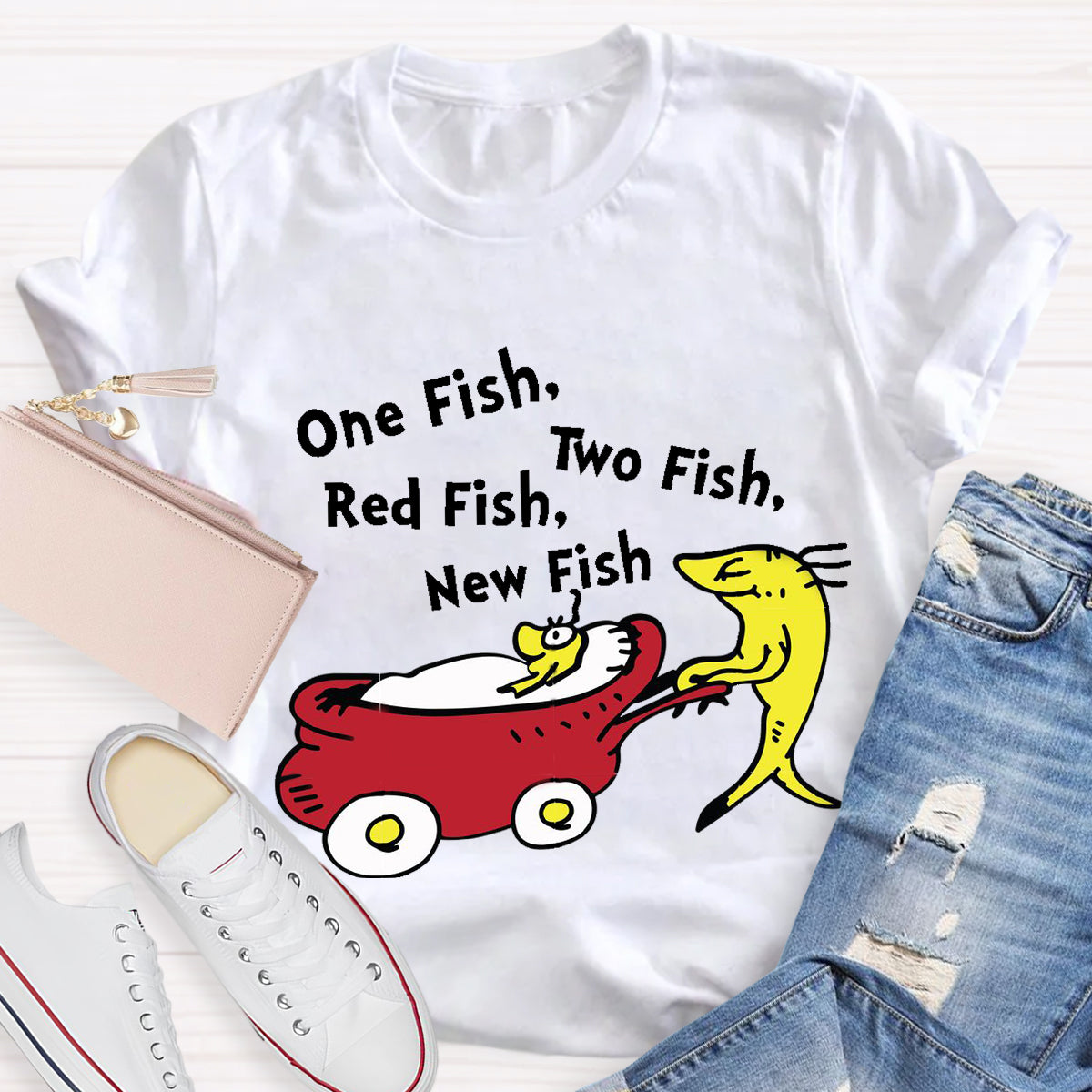 One Fish Two Fish Red Fish New Fish Children's Books T-Shirt