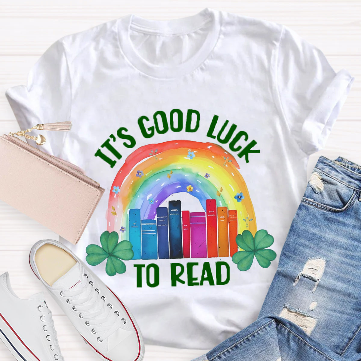 It's Good Lucky To Read Rainbow Shamrock T-Shirt