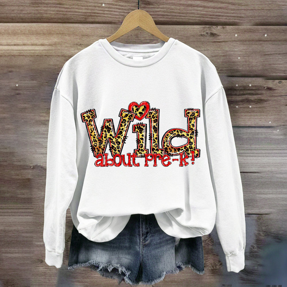 Wild About Pre-K Red Heart Sweatshirt