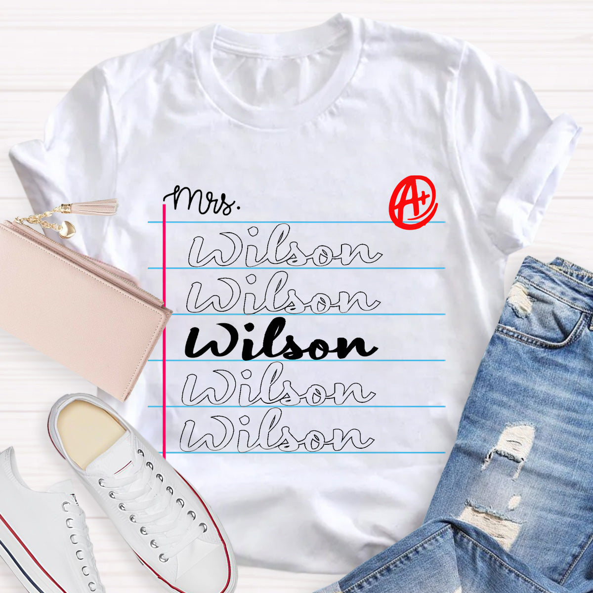 Personalized Name Notebook Teacher T-Shirt